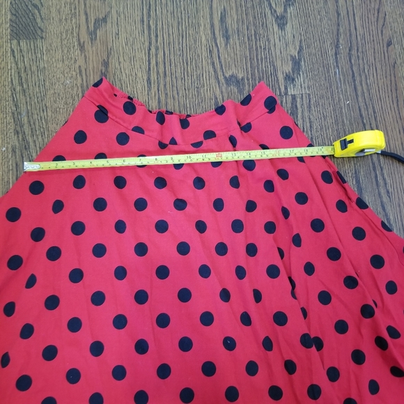 Polka Swing Skirt Red Black - Picture 4 of 9